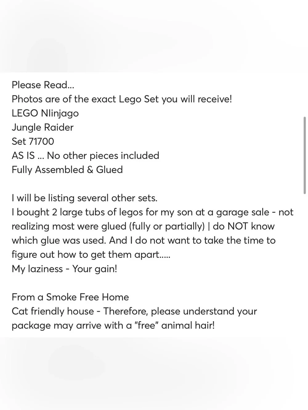 Lego- NIinjago - Jungle Raider Set 71700 ** Fully Assembled & Glued**